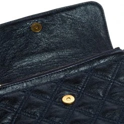 Marc Jacobs Metallic Blue Quilted Leather Flap Shoulder Bag For Women -Cheap Marc Jacobs Store luxury women marc jacobs used handbags p392673 009