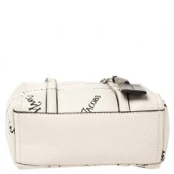 Marc Jacobs White/Black Leather New York Magazine Tag Tote For Women -Cheap Marc Jacobs Store luxury women marc jacobs used handbags p394036 001