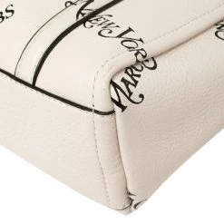 Marc Jacobs White/Black Leather New York Magazine Tag Tote For Women -Cheap Marc Jacobs Store luxury women marc jacobs used handbags p394036 012