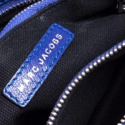 Marc Jacobs Blue Quilted Leather Large Single Flap Shoulder Bag For Women -Cheap Marc Jacobs Store luxury women marc jacobs used handbags p395191 001