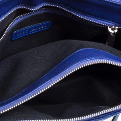 Marc Jacobs Blue Quilted Leather Large Single Flap Shoulder Bag For Women -Cheap Marc Jacobs Store luxury women marc jacobs used handbags p395191 002