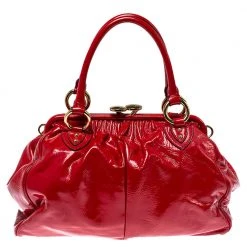Marc Jacobs Red Patent Leather Stam Satchel For Women -Cheap Marc Jacobs Store luxury women marc jacobs used handbags p396016 006