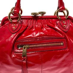 Marc Jacobs Red Patent Leather Stam Satchel For Women -Cheap Marc Jacobs Store luxury women marc jacobs used handbags p396016 007