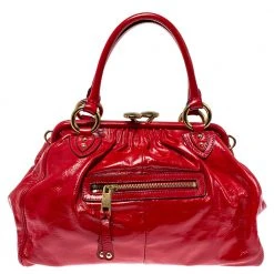 Marc Jacobs Red Patent Leather Stam Satchel For Women