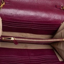 Marc Jacobs Burgundy Quilted Leather Flap Chain Clutch For Women -Cheap Marc Jacobs Store luxury women marc jacobs used handbags p401439 003