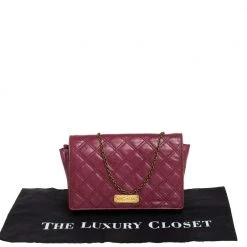 Marc Jacobs Burgundy Quilted Leather Flap Chain Clutch For Women -Cheap Marc Jacobs Store luxury women marc jacobs used handbags p401439 009
