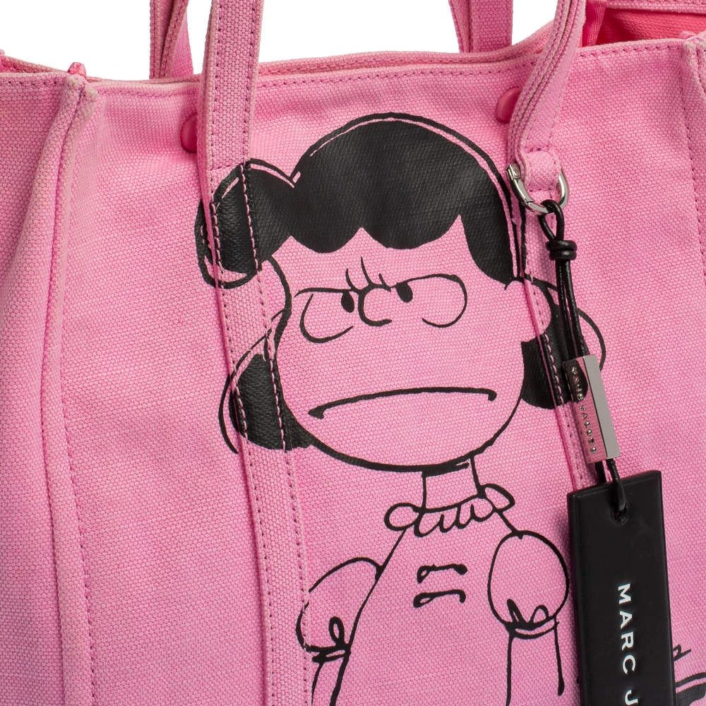 Peanuts X Marc Jacobs Pink Canvas The Tag Tote For Women 5 Peanuts X Marc Jacobs Pink Canvas The Tag Tote For Women - Image 5