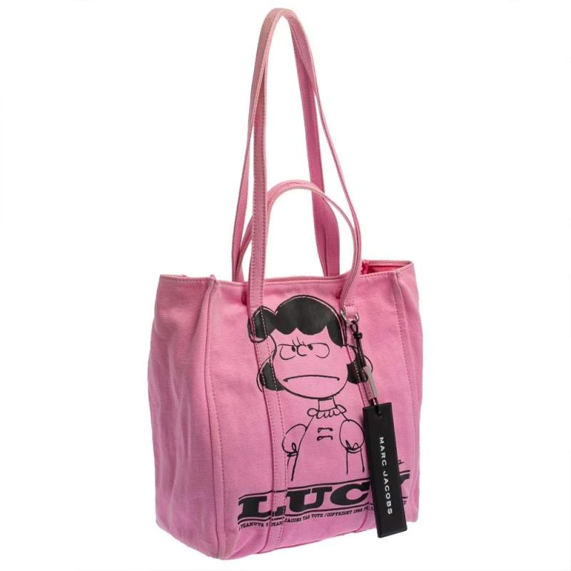 Peanuts X Marc Jacobs Pink Canvas The Tag Tote For Women 3 Peanuts X Marc Jacobs Pink Canvas The Tag Tote For Women - Image 3