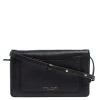 Marc Jacobs Black Leather Recruit Wallet On Strap For Women