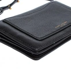 Marc Jacobs Black Leather Recruit Wallet On Strap For Women -Cheap Marc Jacobs Store luxury women marc jacobs used handbags p402330 010