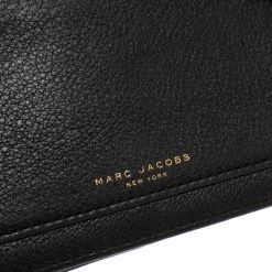 Marc Jacobs Black Leather Recruit Wallet On Strap For Women -Cheap Marc Jacobs Store luxury women marc jacobs used handbags p402330 012