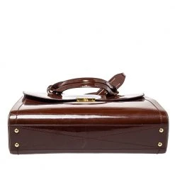 Marc Jacobs Brown Patent Leather Rider Top Handle Bag For Women -Cheap Marc Jacobs Store luxury women marc jacobs used handbags p402472 001