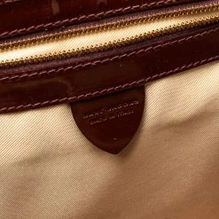 Marc Jacobs Brown Patent Leather Rider Top Handle Bag For Women -Cheap Marc Jacobs Store luxury women marc jacobs used handbags p402472 003