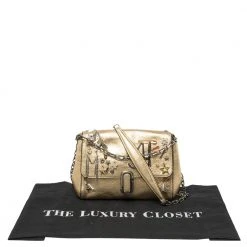 Marc Jacobs Gold Leather Charms And Trinket Crossbody Bag For Women -Cheap Marc Jacobs Store luxury women marc jacobs used handbags p402989 002
