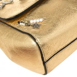 Marc Jacobs Gold Leather Charms And Trinket Crossbody Bag For Women -Cheap Marc Jacobs Store luxury women marc jacobs used handbags p402989 009