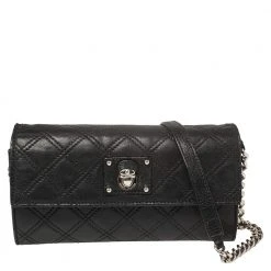 Marc Jacobs Black Quilted Leather Ginger Crossbody Bag For Women