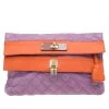 Marc Jacobs Purple/Orange Quilted Leather Oversized Pochette For Women