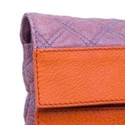 Marc Jacobs Purple/Orange Quilted Leather Oversized Pochette For Women -Cheap Marc Jacobs Store luxury women marc jacobs used handbags p41156 0007