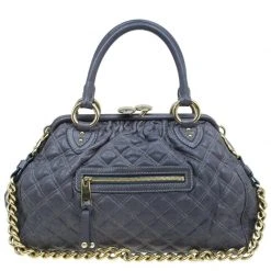 Marc Jacobs Grey Quilted Leather Stam Shoulder Bag For Women