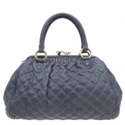 Marc Jacobs Grey Quilted Leather Stam Shoulder Bag For Women -Cheap Marc Jacobs Store luxury women marc jacobs used handbags p41426 004
