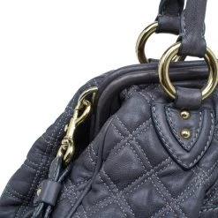 Marc Jacobs Grey Quilted Leather Stam Shoulder Bag For Women -Cheap Marc Jacobs Store luxury women marc jacobs used handbags p41426 007