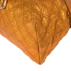 Marc Jacobs Metallic Orange Quilted Leather Bruna Belted Tote For Women -Cheap Marc Jacobs Store luxury women marc jacobs used handbags p415535 008