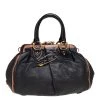 Marc Jacobs Black Leather Safety Pin Stam Top Handle Bag For Women