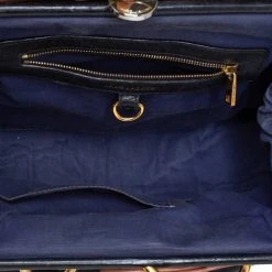 Marc Jacobs Black Leather Safety Pin Stam Top Handle Bag For Women -Cheap Marc Jacobs Store luxury women marc jacobs used handbags p416265 011