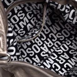 Marc Jacobs Metallic Soft Leather Double Pocket Shoulder Bag For Women -Cheap Marc Jacobs Store luxury women marc jacobs used handbags p417254 007