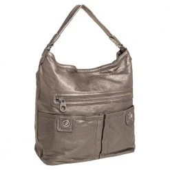 Marc Jacobs Metallic Soft Leather Double Pocket Shoulder Bag For Women -Cheap Marc Jacobs Store luxury women marc jacobs used handbags p417254 008