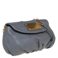 Marc Jacobs Marc By March Jacobs Grey Leather Classic Q Karlie Crossbody Bag For Women -Cheap Marc Jacobs Store luxury women marc jacobs used handbags p417342 003
