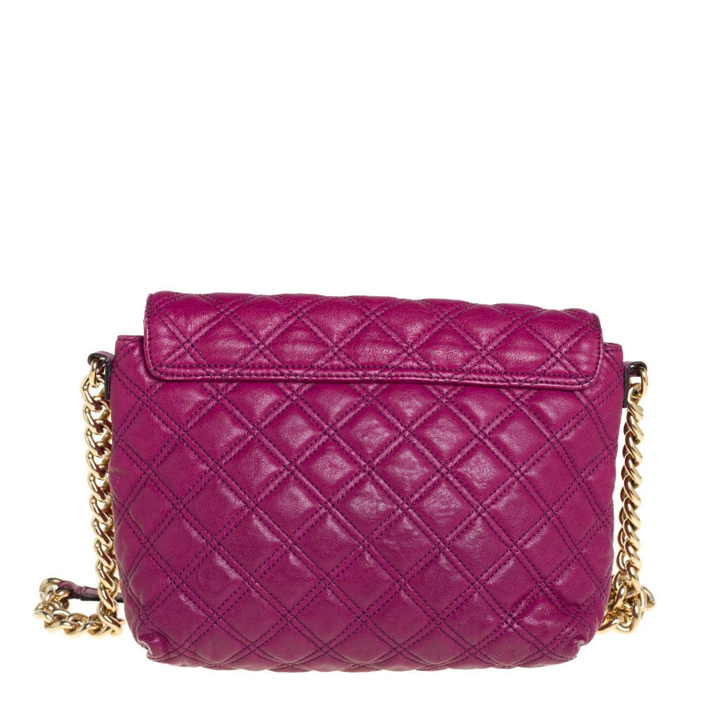 Marc Jacobs Dark Magenta Quilted Leather Single Shoulder Bag For Women 4 Marc Jacobs Dark Magenta Quilted Leather Single Shoulder Bag For Women - Image 4