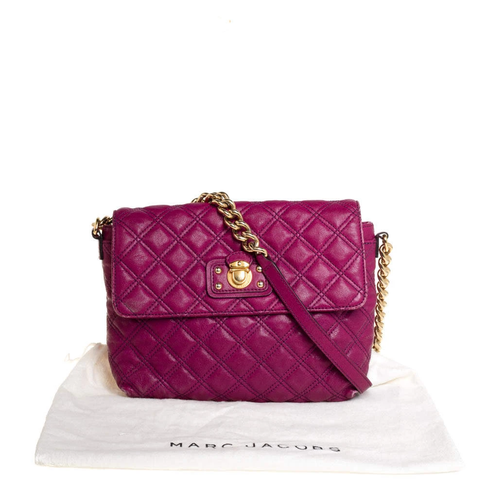 Marc Jacobs Dark Magenta Quilted Leather Single Shoulder Bag For Women 9 Marc Jacobs Dark Magenta Quilted Leather Single Shoulder Bag For Women - Image 9