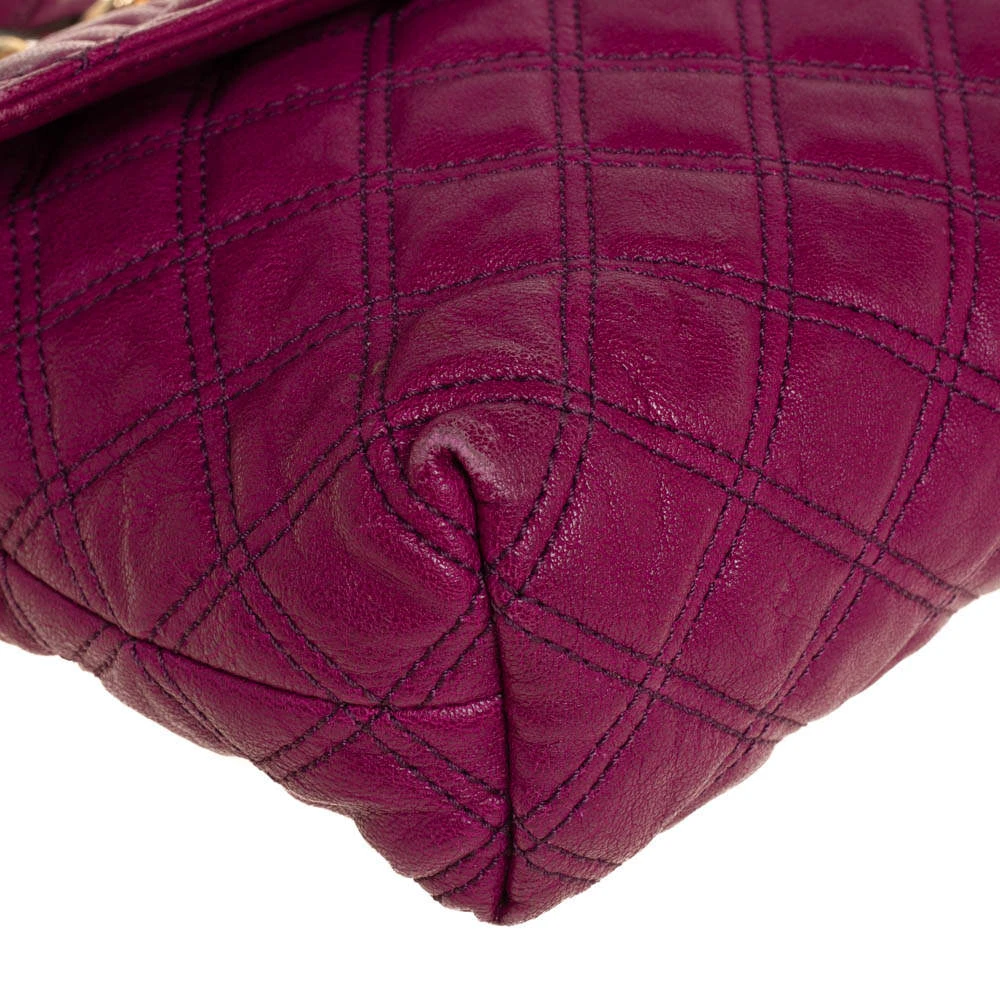 Marc Jacobs Dark Magenta Quilted Leather Single Shoulder Bag For Women 10 Marc Jacobs Dark Magenta Quilted Leather Single Shoulder Bag For Women - Image 10