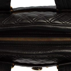 Marc Jacobs Black Quilted Leather Ursula Bowler Bag For Women -Cheap Marc Jacobs Store luxury women marc jacobs used handbags p421310 005