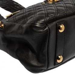 Marc Jacobs Black Quilted Leather Ursula Bowler Bag For Women -Cheap Marc Jacobs Store luxury women marc jacobs used handbags p421310 007