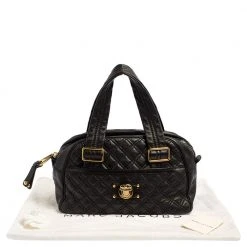 Marc Jacobs Black Quilted Leather Ursula Bowler Bag For Women -Cheap Marc Jacobs Store luxury women marc jacobs used handbags p421310 014