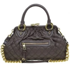 Marc Jacobs Brown Quilted Leather Stam Shoulder Bag For Women