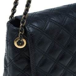 Marc Jacobs Black Quilted Leather XL Baroque Single Shoulder Bag For Women -Cheap Marc Jacobs Store luxury women marc jacobs used handbags p43397 007