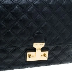 Marc Jacobs Black Quilted Leather XL Baroque Single Shoulder Bag For Women -Cheap Marc Jacobs Store luxury women marc jacobs used handbags p43397 008