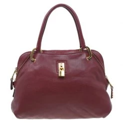 Marc Jacobs Burgundy Leather Rio Paradise Satchel Bag For Women