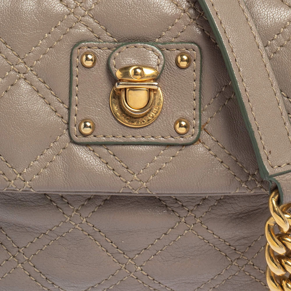 Marc Jacobs Taupe Quilted Leather Crossbody Bag For Women 5 Marc Jacobs Taupe Quilted Leather Crossbody Bag For Women - Image 5