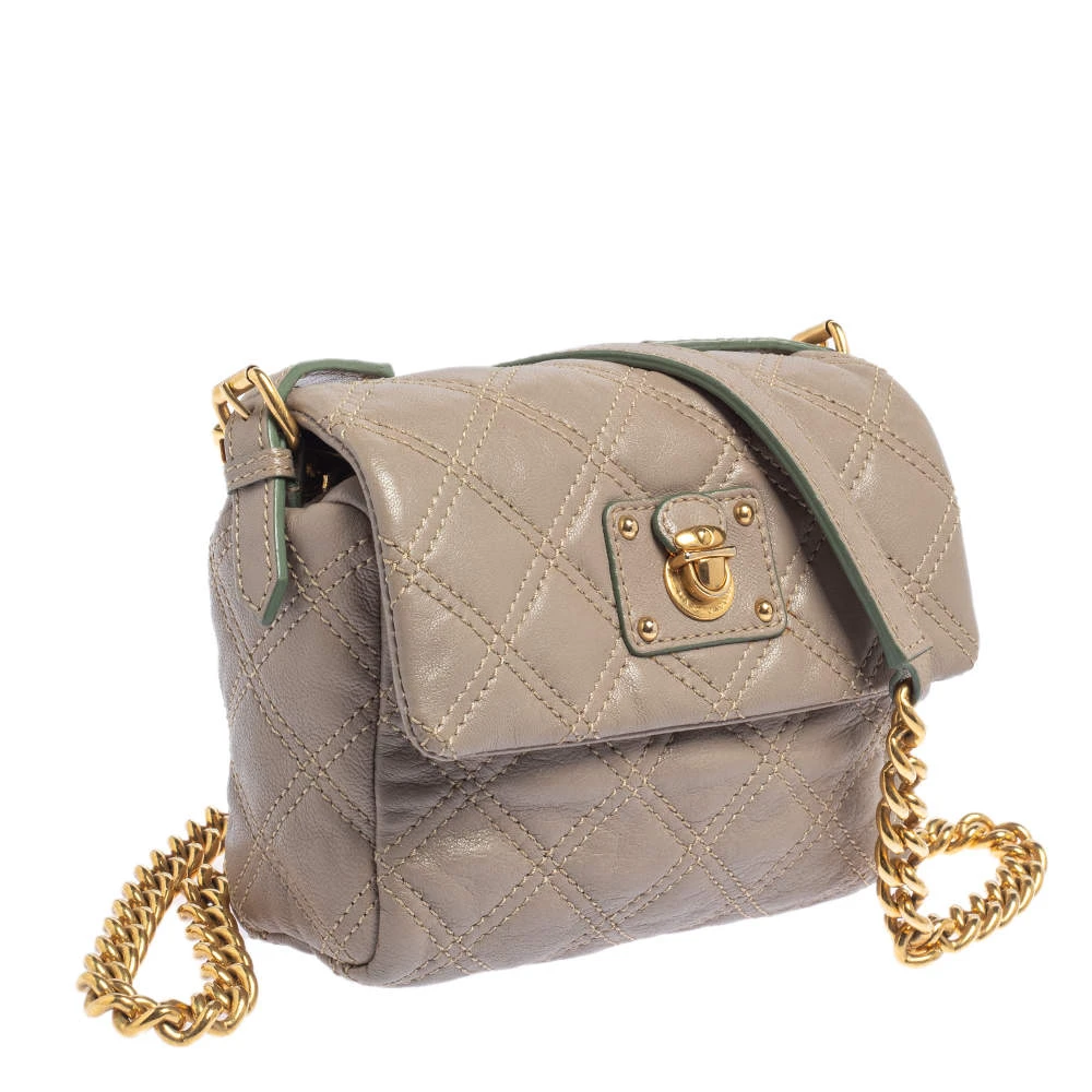 Marc Jacobs Taupe Quilted Leather Crossbody Bag For Women 3 Marc Jacobs Taupe Quilted Leather Crossbody Bag For Women - Image 3