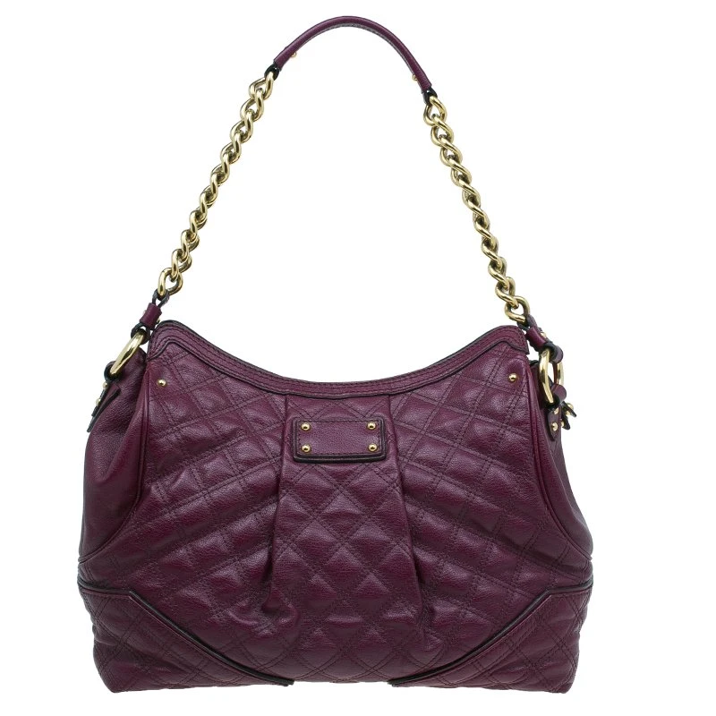 Marc Jacobs Purple Quilted Leather Alyona Hobo Bag For Women 3 Marc Jacobs Purple Quilted Leather Alyona Hobo Bag For Women - Image 3