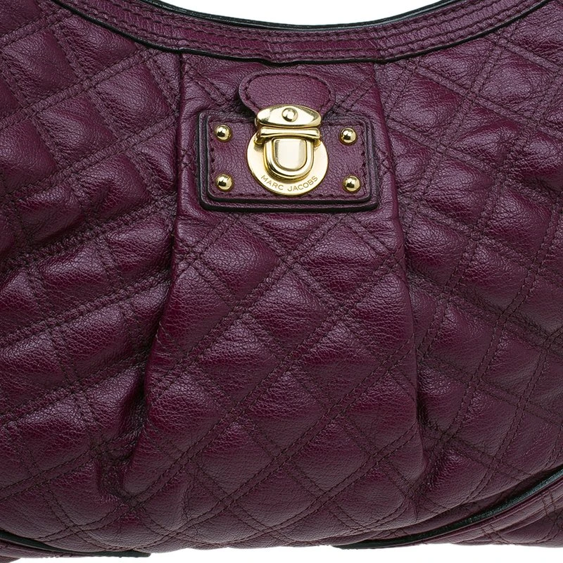 Marc Jacobs Purple Quilted Leather Alyona Hobo Bag For Women 7 Marc Jacobs Purple Quilted Leather Alyona Hobo Bag For Women - Image 7