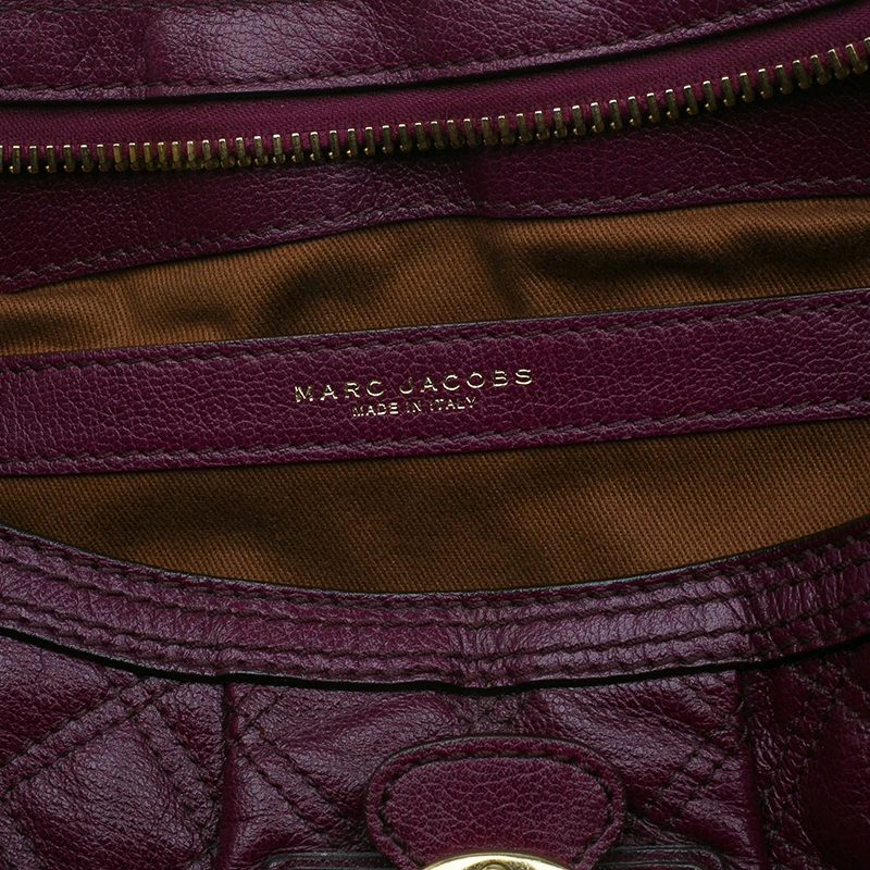 Marc Jacobs Purple Quilted Leather Alyona Hobo Bag For Women 15 Marc Jacobs Purple Quilted Leather Alyona Hobo Bag For Women - Image 15
