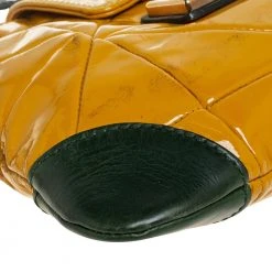 Marc Jacobs Mustard Yellow/Green Patent Leather And Leather Shoulder Bag For Women -Cheap Marc Jacobs Store luxury women marc jacobs used handbags p446395 010
