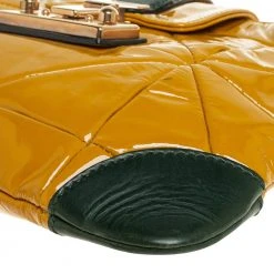Marc Jacobs Mustard Yellow/Green Patent Leather And Leather Shoulder Bag For Women -Cheap Marc Jacobs Store luxury women marc jacobs used handbags p446395 011