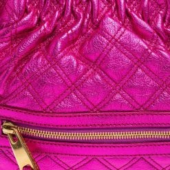 Marc Jacobs Metallic Fuchsia Quilted Leather Little Stam Shoulder Bag For Women -Cheap Marc Jacobs Store luxury women marc jacobs used handbags p447128 1623064915 010