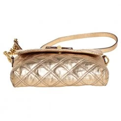 Marc Jacobs Metallic Gold Quilted Leather Bow Shoulder Bag For Women -Cheap Marc Jacobs Store luxury women marc jacobs used handbags p452701 003